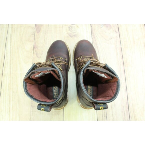 Carolina Elm Brown Leather Lace Up Oil Resistant Steel Toe Work Boots Size 8.5 M - Picture 7 of 9